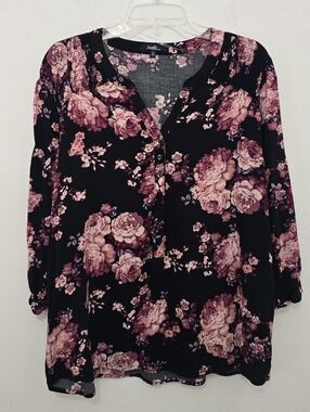 Angels Floral Print Smocked Tunic Top